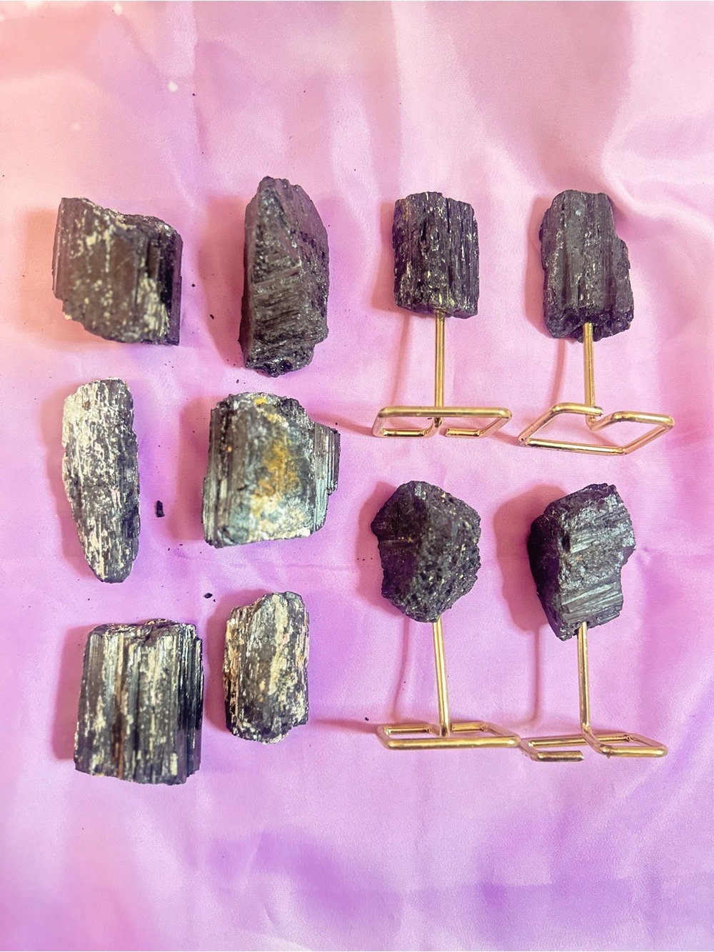 Wholesale 10 Piece Bundle: Raw Black Tourmaline Crystal on Stand!